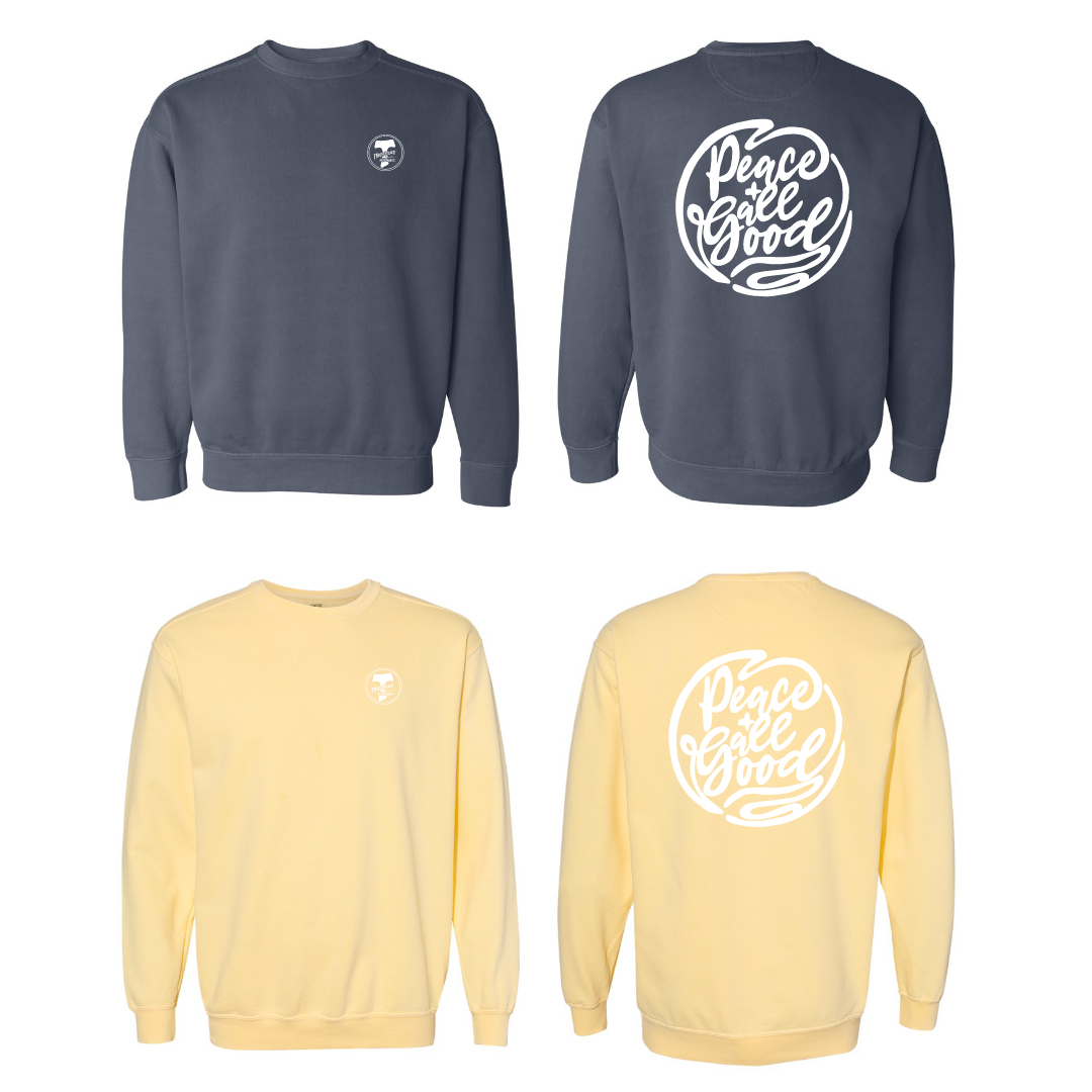 Peace + All Good Crew Neck Sweatshirt - Sunshine & Charcoal