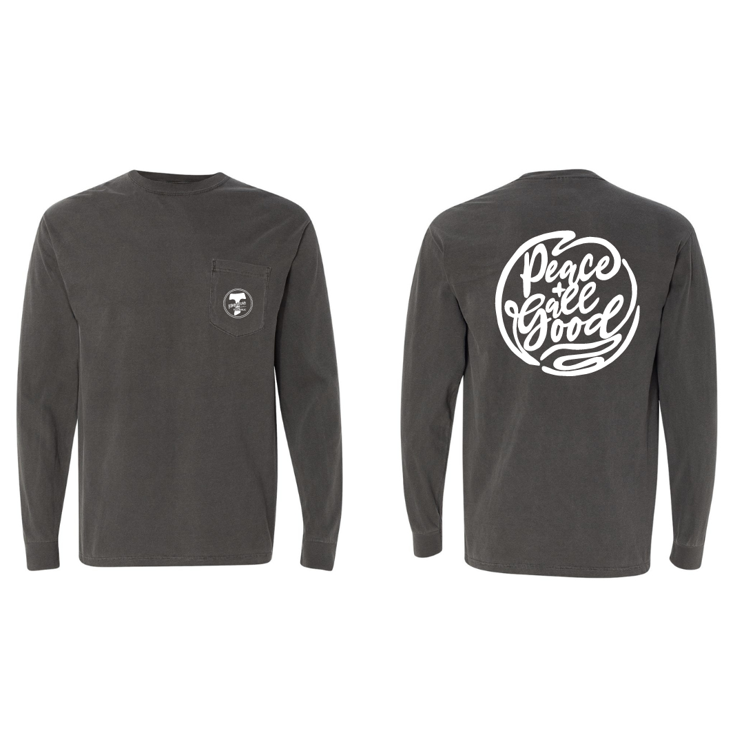 Peace + All Good - Long Sleeve Pocket T-shirt