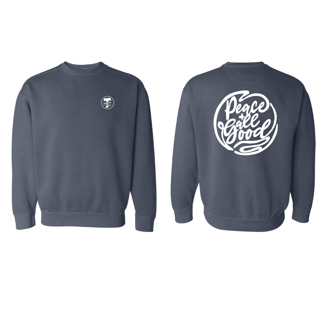 Peace + All Good Crew Neck Sweatshirt - Sunshine & Charcoal