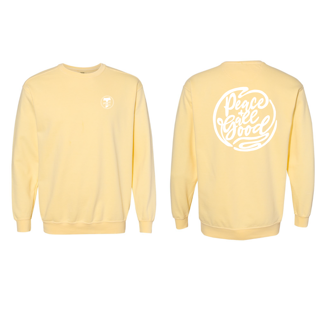 Peace + All Good Crew Neck Sweatshirt - Sunshine & Charcoal