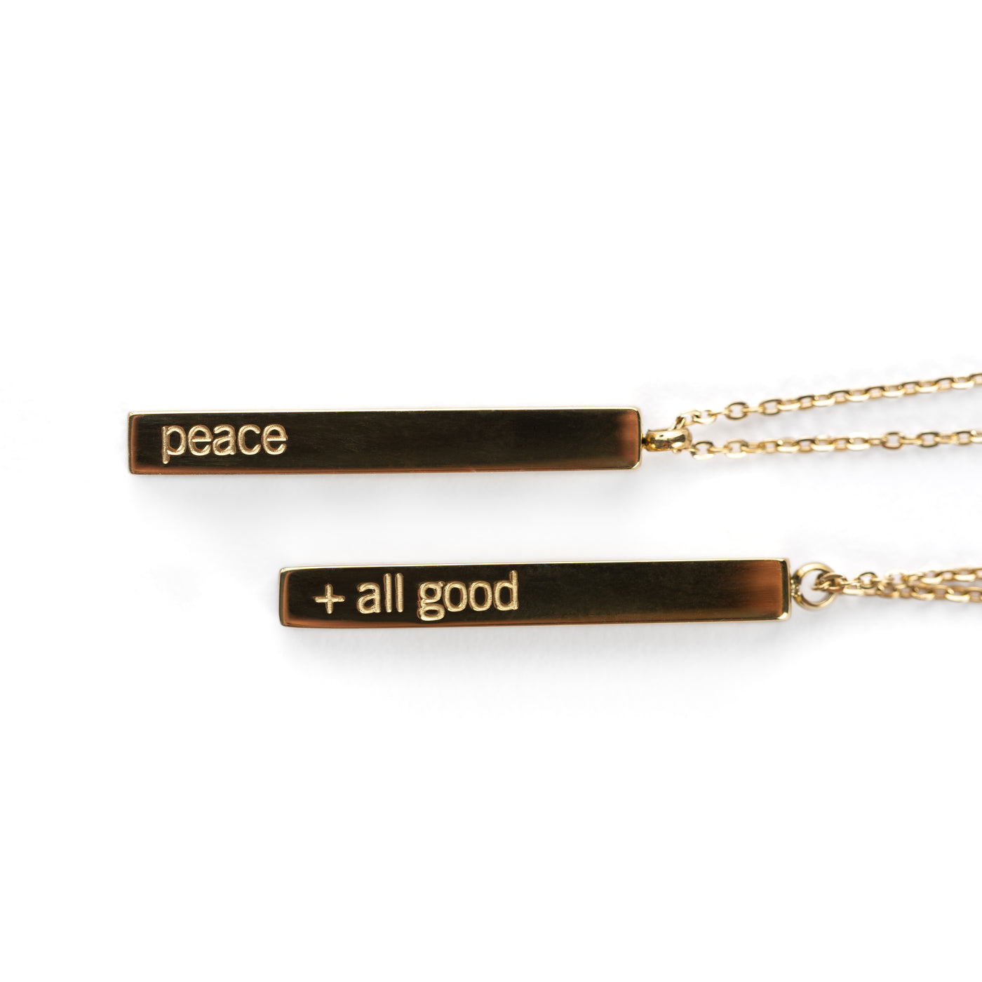 Peace + All Good Bar Necklace