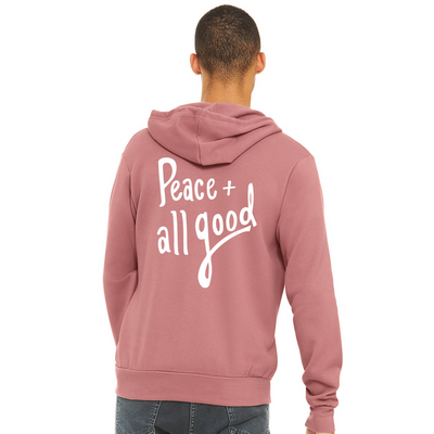 Peace + All Good Zip Up - Orchid