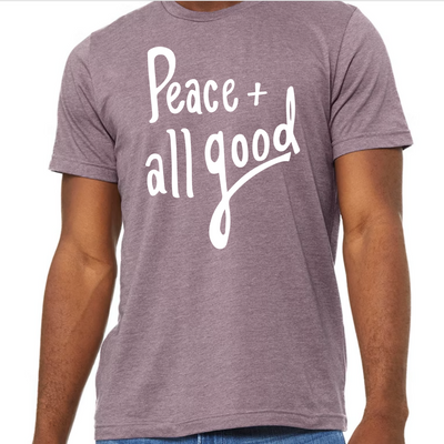 Peace + All Good T-Shirt - Plum